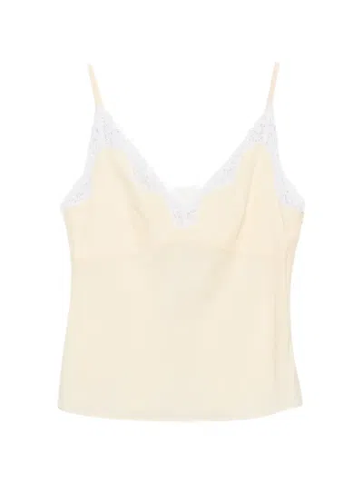 Posse Tabitha Lace-trim Top In Yellow