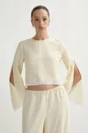 Posse Tabitha Long Sleeve Blouse In Buttermilk In White