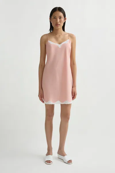 Posse Tabitha Lace-trimmed Lyocell Mini Dress In Pink