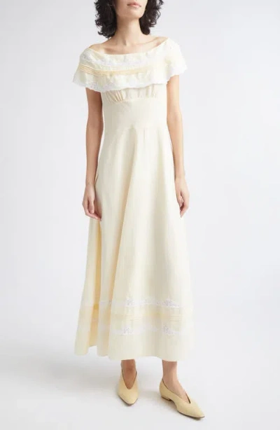 Posse Tabitha Off The Shoulder Dress In Gold