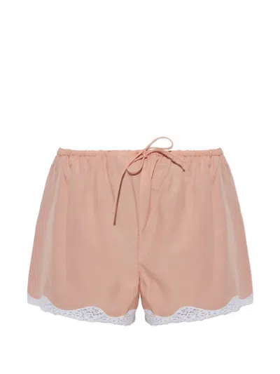 Posse Tabitha Scalloped Lace-trim Shorts In Pink