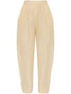 Posse Rio Pleated Linen Tapered Pants In Neutrals