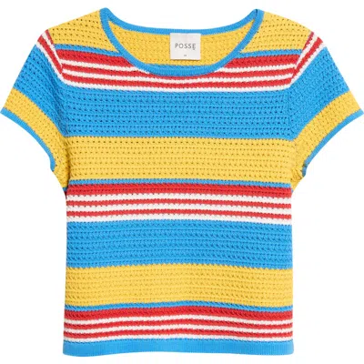 Posse Tammy Striped Cotton Baby T-shirt In Multi