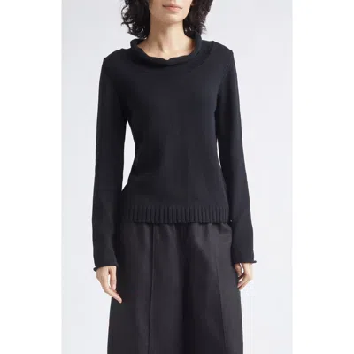 Posse Teo Cowl Neck Cotton Sweater In Multi