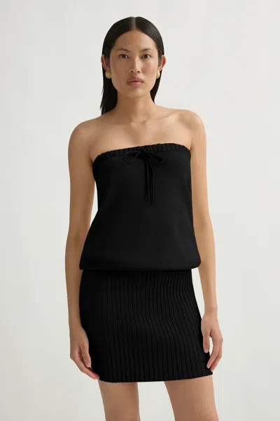 Posse Teo Strapless Dress In Black
