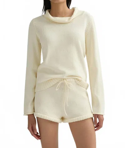 Posse Teo Wide Neckline Sweater In Ivory In Neutral