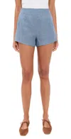 Posse Button-detailing Linen Tailored Shorts In Multi