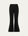 Posse Tia Linen Flare Trousers In Black