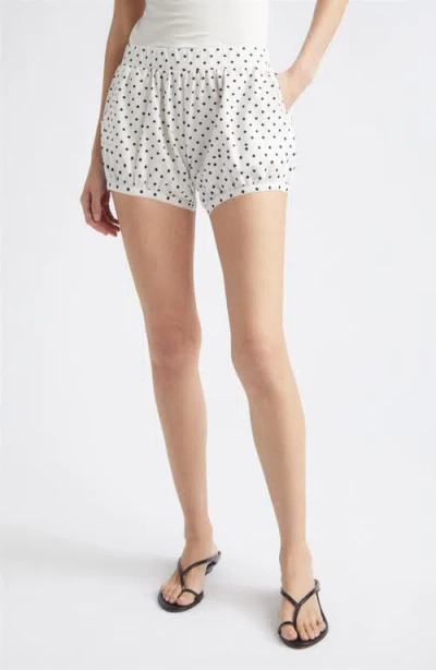 Posse Tommy Shorts Ivory Black Polka Dot In Multi