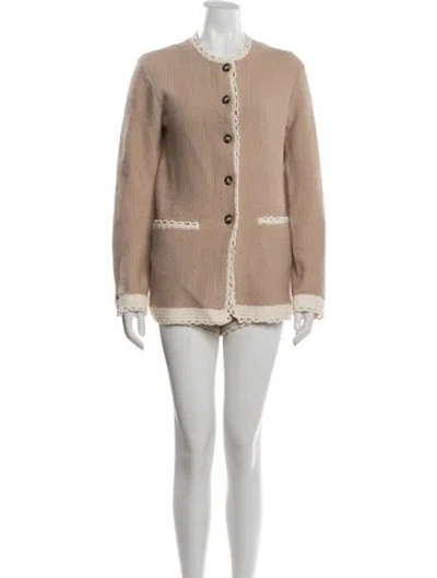 Pre-owned Posse Tweed Pattern Short Set W/ Tags In Neutrals