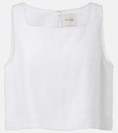 POSSE VAL LINEN CROP TOP