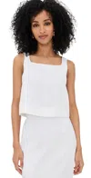 Posse Val Cropped Linen Top In Ivory