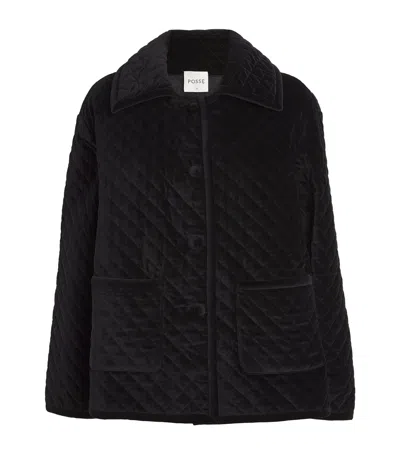 Posse Velvet Quilted Markey Jacket In Black