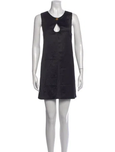 Pre-owned Posse V-neck Mini Dress In Black
