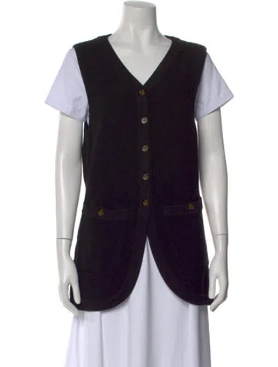Pre-owned Posse V-neck Sweater In Black