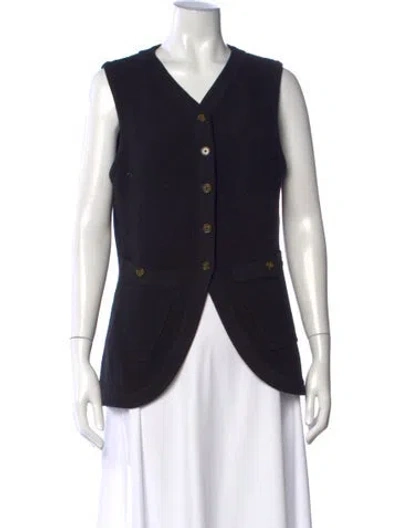 Pre-owned Posse V-neck Sweater In Black