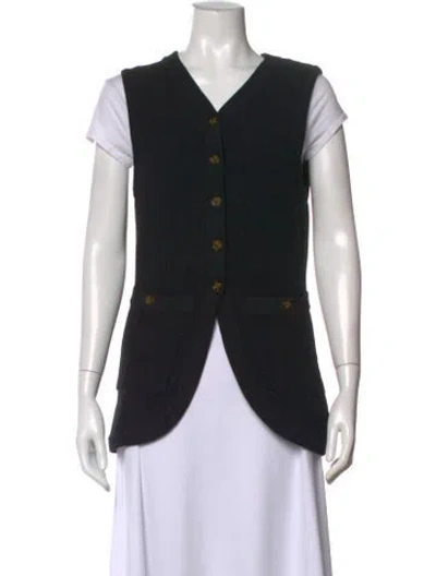 Pre-owned Posse V-neck Sweater In Black