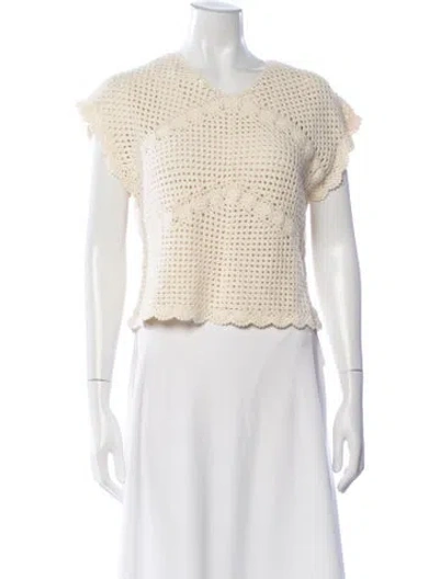 Pre-owned Posse V-neck Sweater W/ Tags In Neutrals