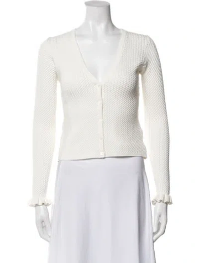 Pre-owned Posse V-neck Sweater In White
