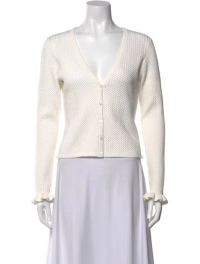 Pre-owned Posse V-neck Sweater In White