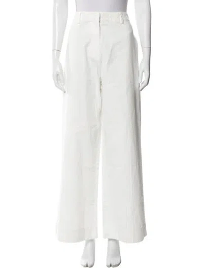 Pre-owned Posse Wide Leg Pants In White