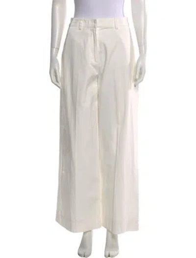 Pre-owned Posse Wide Leg Pants In White
