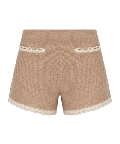 Posse Willow Crochet-trim Shorts In Brown