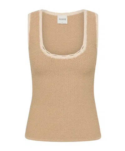 Posse Willow Crochet-trim Top In Brown