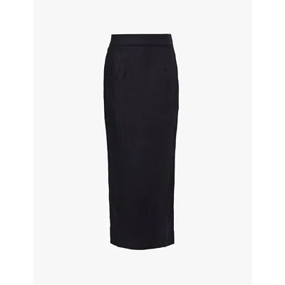 Posse Exclusive Emma Linen Maxi Skirt In Black