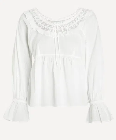 Posse Women's Danielle Lace-trim Blouse In White