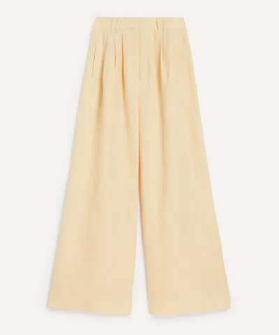 Posse Women's Parker High-waisted Linen Trousers In Yellow