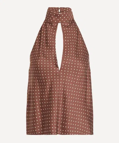Posse Women's Phoebe Polka-dot Top In Brown