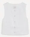 Posse Rio Button Vest Top In White