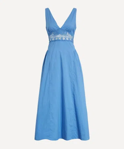Posse Women's Veda Cotton V-neck Dress In Blue