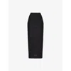 Posse Womens Black Emma Mid-rise Linen Maxi Skirt