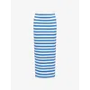 Posse Womens Blue Stripe Ari Stripe Knitted Maxi Skirt Xs In Blue