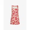 Posse Alice Mini Dress In Scarlett Bloom In Deep Red Oat