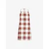 Posse Womens Mocha Gingham Callie Gingham-print Cotton Mini Dress Xs In Multi