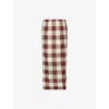 Posse Womens Mira Gingham-print Cotton Maxi Skirt Mocha Gingham Xs In Multi