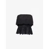 Posse Womens Beryl Strapless Cotton Top Black In Black