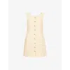 Posse Womens Dusty Citron Emma Button-down Linen Mini Dress