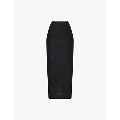 POSSE WOMENS BLACK EMMA MID-RISE LINEN MAXI SKIRT XS