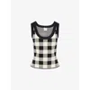 Posse Womens Heritage Plaid Pippa Graphic-pattern Knit Top In Multi