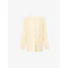 Posse Womens Dusty Citron Rio Button-down Linen Shift Jacket In Dusty Citron