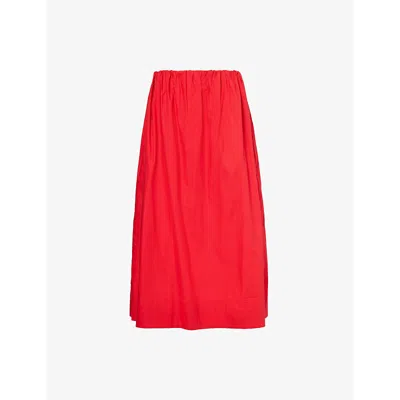 Posse Womens Ruby Sylvie Flared Cotton-poplin Midi Skirt