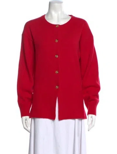 Pre-owned Posse Wool Scoop Neck Sweater In Red