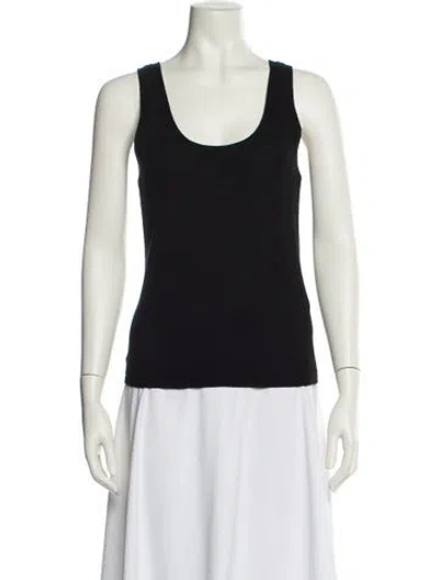 Pre-owned Posse Wool Scoop Neck Top In Black