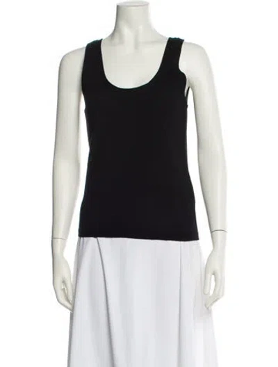 Pre-owned Posse Wool Scoop Neck Top In Black