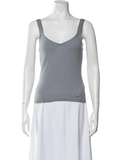 Pre-owned Posse Wool V-neck Top W/ Tags In Grey