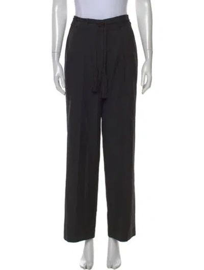 Pre-owned Posse Wool Wide Leg Pants In Black